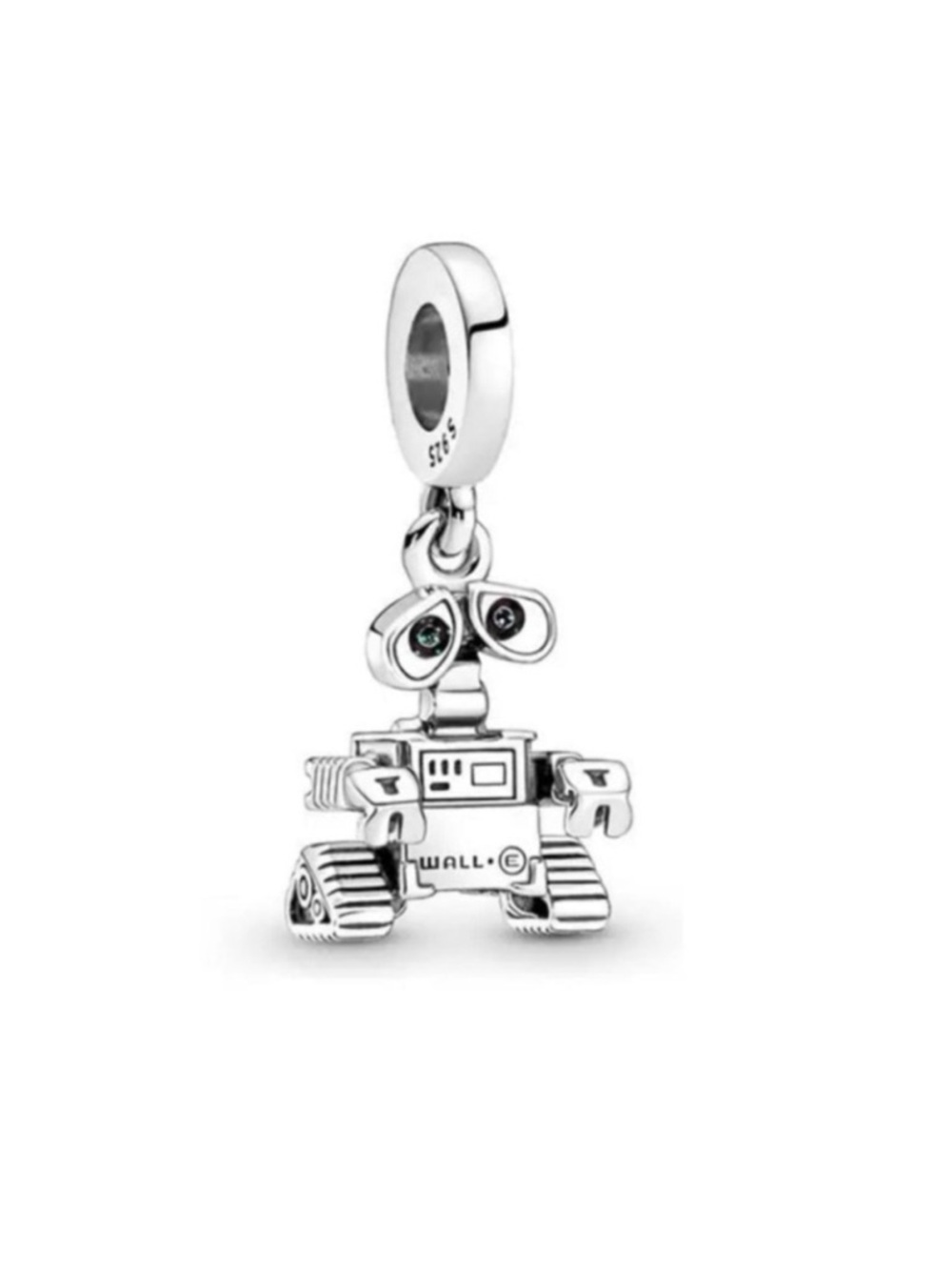 Disney WALL·E Sterling Silver Robot Charm - Silver with Black Eye Accents